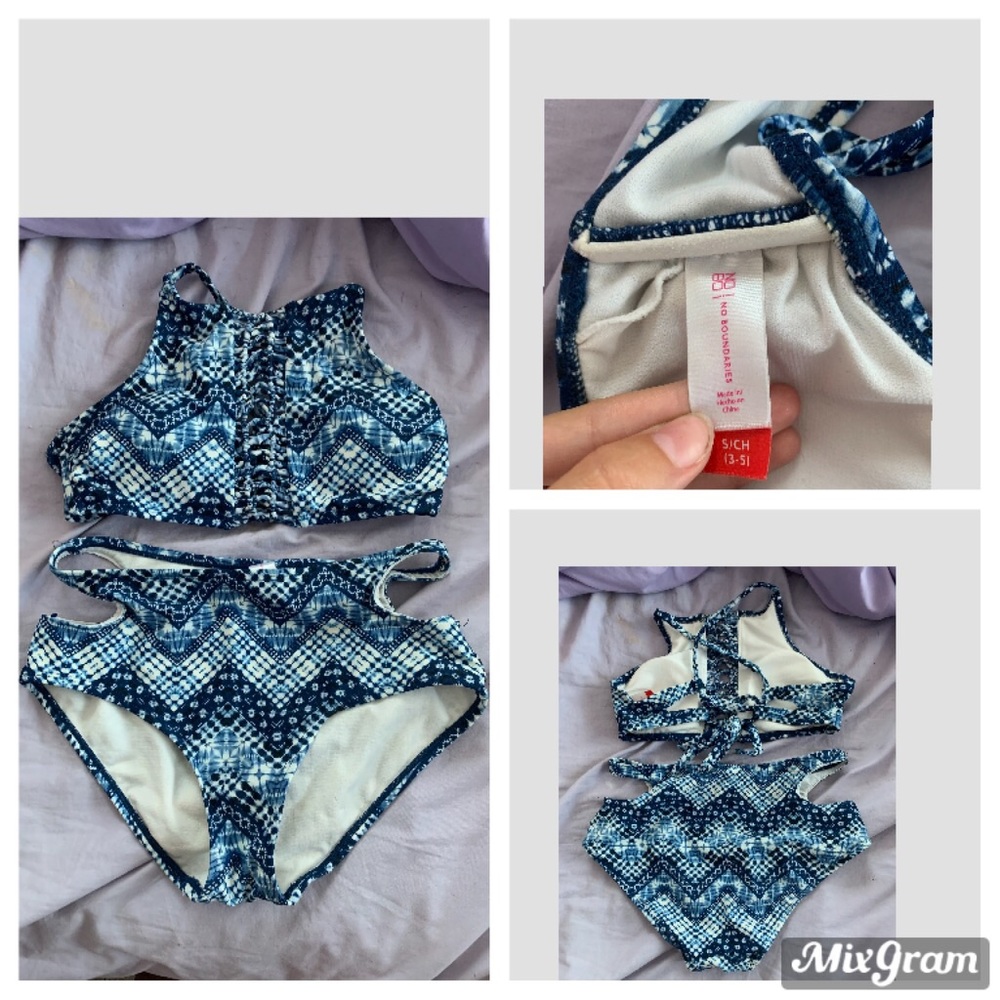 two piece bathing suit.